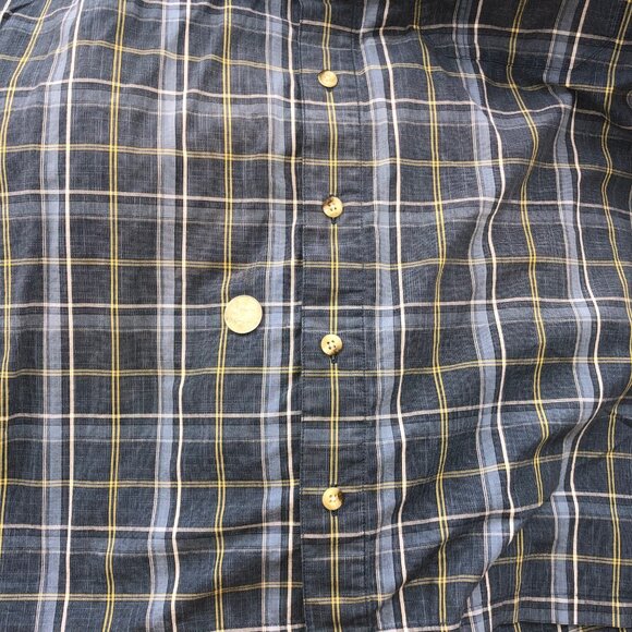 Columbia Shirt Mens XL Blue Tartan Plaid Short Sleeve Button Up Hiking Outdoor - Picture 8 of 11